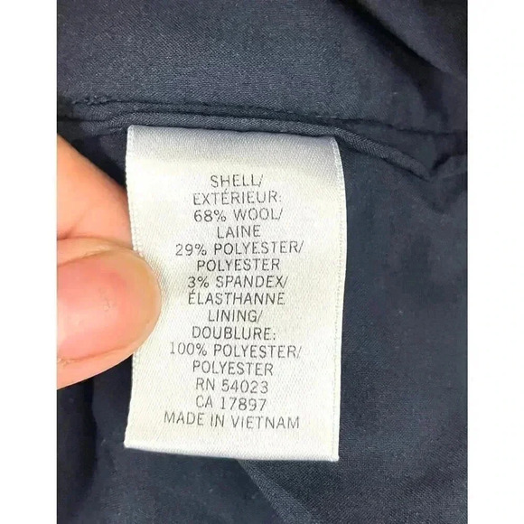 Banana Republic Pants Black Size 10R Martin Fit Career Wool Blend Lined - Picture 4 of 13